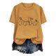 thumbnail image 5 of Tops de Cuello Alto para las Mujeres Amante Impreso Camiseta Cuello Redondo Manga Corta, Poliéster Spandex, 5 of 7