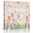 thumbnail image 2 of Tulips Floral Spring Wall Art Painting on Canvas, Lavender Flowers Colorful Canvas Art Home Prints Wall Art Framed Modern Artwork for Living Room Bedroom Wall Decor 20x20in, 2 of 9
