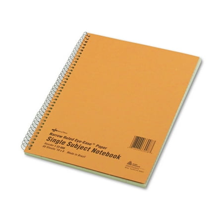 National Subject Wirebound Notebook Narrow/Margin Rule 8 x 10 Green 80 Sheets 33008