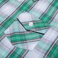 thumbnail image 4 of Bienzoe Boy's Cotton Plaid Button Down Short Sleeve Shirt Green/Grey 7/8, 4 of 8