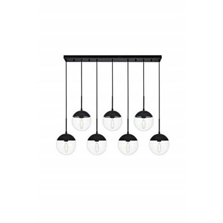 

Living District Eclipse 7 Lights Black Pendant With Clear Glass