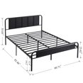 thumbnail image 2 of Javlergo Modern Platform Metal Bed Frame with Headboard, Steel Slat Support/No Box Spring Needed, Black Black - Queen, 2 of 5