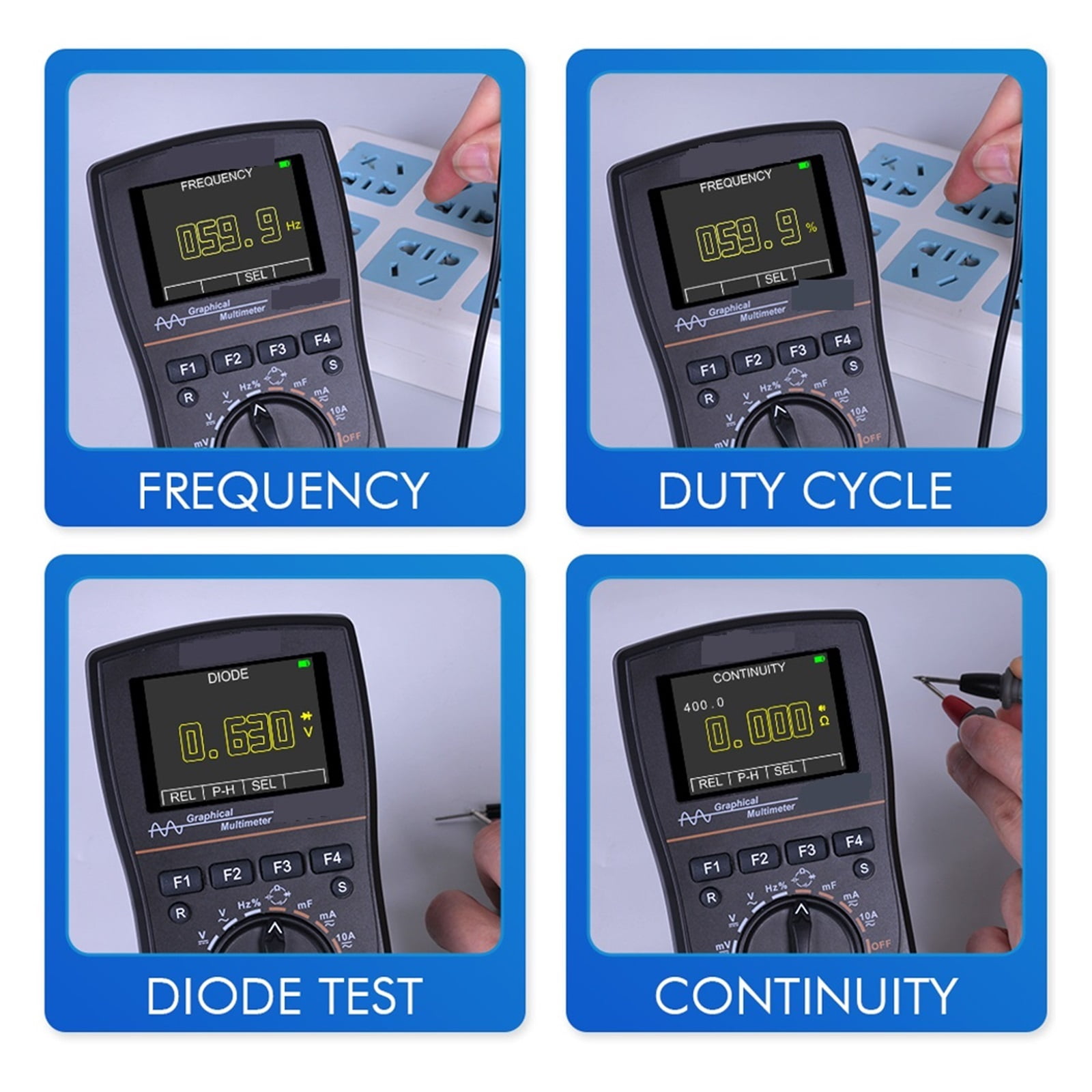 Intelligent Oscilloscope High Clarity Graphical Digital Oscilloscope Multimeter with 2.4 Inches Color Screen ,Professional Designed