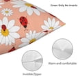 thumbnail image 3 of Yiaed Daisy and Ladybug Print Pillow Covers Super Soft Decorative Square Throw Pillow Covers Case Cushion Covers for Sofa Couch Bedroom Car Decor（No pillow core）-16"x16", 3 of 7