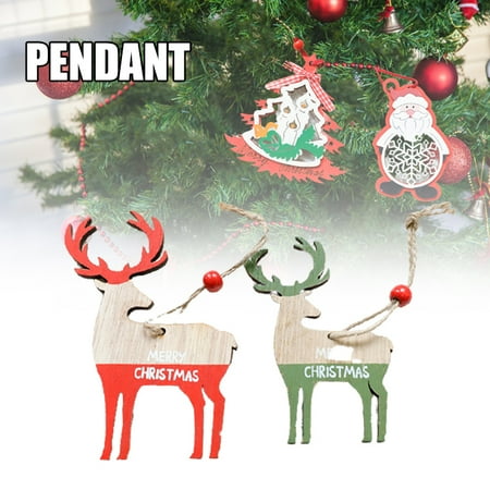

Lovely Wooden Christmas Pendant Lightweight Painted Xmas Tree Ornament Creative Party Decorative Supplies New(Elderly (1 Pack))