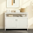 thumbnail image 2 of Ktaxon Modern Bathroom Cabinet, Freestanding Cupboard Buffet Cabinet with Adjustable Shelves, Multifunctional Pantry Extra Large Storage, White, 2 of 7