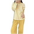 thumbnail image 2 of Antinious Women Plus Size Like Long Sleeve Long Pants With Built in Bra Casual Outer Home Wear,Pajamas for Women Set,Ladies Sleepwear Outfits,Yellow,M, 2 of 5
