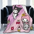 thumbnail image 3 of Sanrio Kuromi Cinnamoroll Flannel Blanket Soft Quilt Thicken Plush Nap Blanket Cartoon My Melody Sofa Blanket Child Aldult Gift, 3 of 11