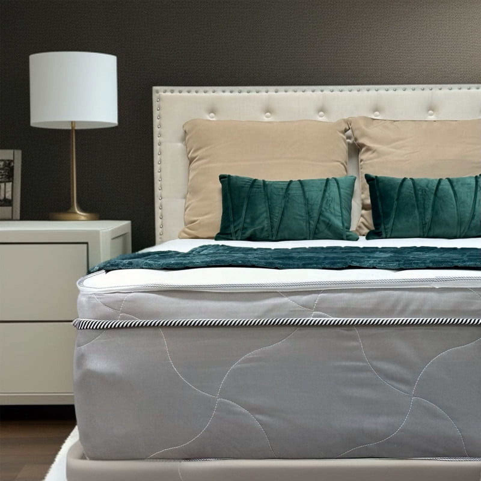 Oliver & Smith 8 Inch Full Size Mattress – Hybrid Bonnell Springs and High Density Foam – Medium Firm Euro Top Mattress in a Box – Polyester Cover – Ideal for Bunk Beds & Guest Rooms