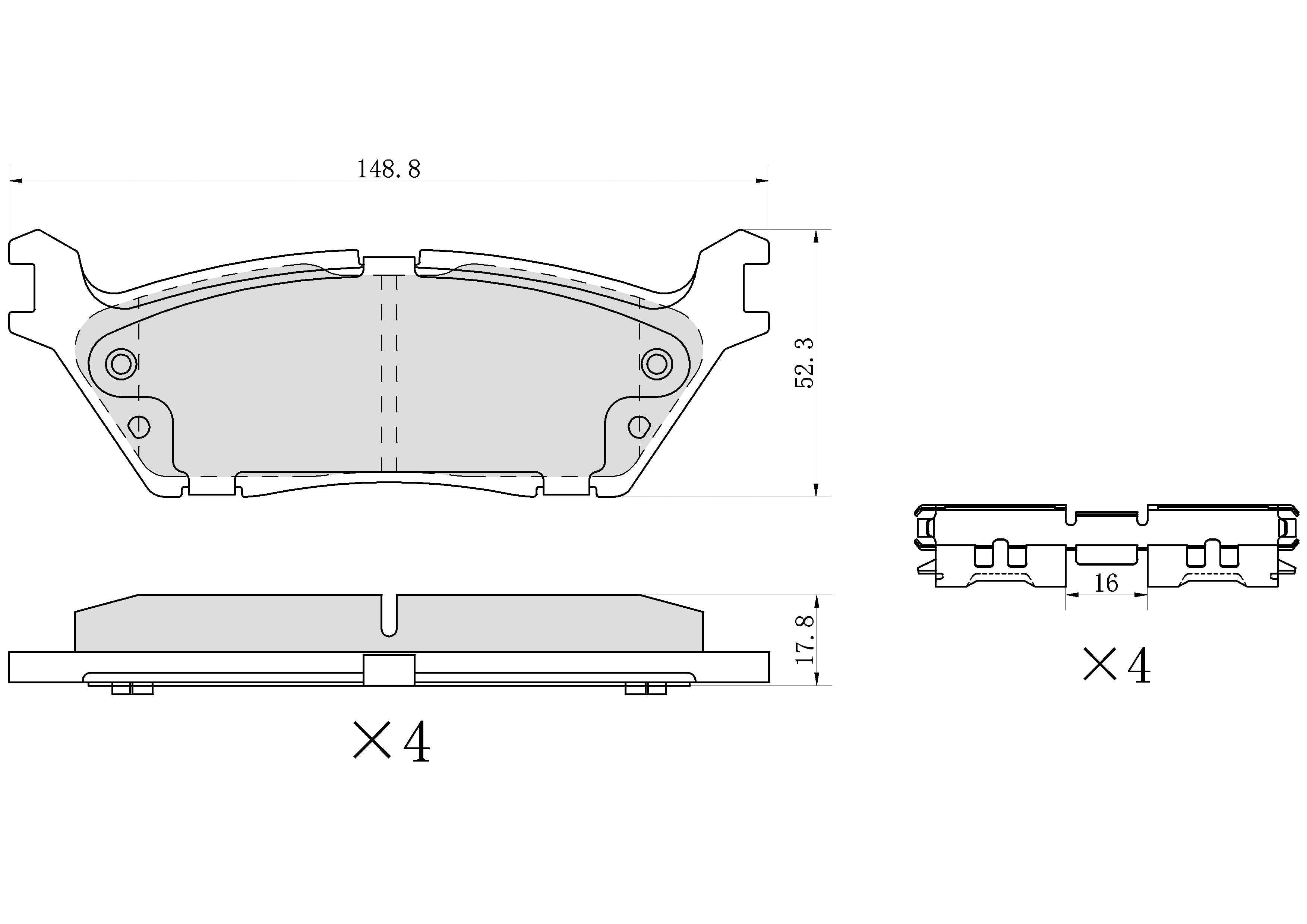 Ultra HC 1000 Brake Pad Set, Rear HC10.1790.0.F, Ford F-150 2017-2015