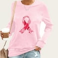 thumbnail image 2 of Nfurl Women Blessed Breast Cancer Ribbon Graphic Tees Shirts Long Sleeve Cancers Awareness T-shirts for Breast Cancer Survivor Gifts Pink S, 2 of 5