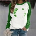thumbnail image 1 of T-shirt Ample à Manches Longues et Col Rond Imprimé pour la Saint-Patrick pour Femmes, 1 of 1