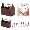 thumbnail image 1 of Domqga Boîte à Outils Miniature Mini Boîte à Outils, Boîte à Outils Miniature Modèle de Boîte à Outils en Bois pour Accessoires de Maison de Poupée 1/12, 1 of 8