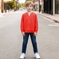 thumbnail image 5 of Boys Waffle Thermal Knit Tees Raglan long Sleeve V Neck Shirt Kids Casual Loose Basic Tops for Kids Boys 4-14Y, 5 of 6