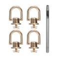thumbnail image 1 of Uxcell 4pcs Remaches de metal 6.6mm D-Ring con punzón de cuero de 3.5mm para cuero, tono dorado, 1 of 6