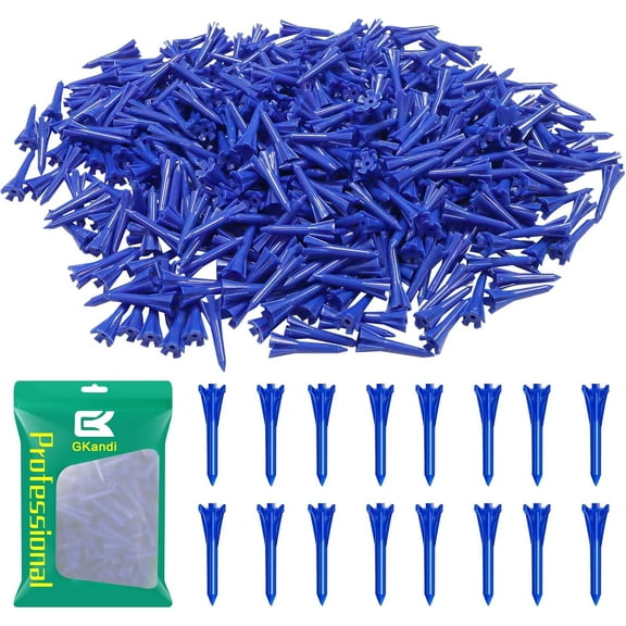 Golf Tees 5 Prong Design Plastic Short Golf Tees 1 1/2 Inch Bulk for Women Men Ladies Clubs Golf Balls 50/100 Count White Blue
