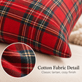 thumbnail image 4 of Christmas Tartan Plaid Throw Pillow, Holiday Decor Cushion for Sofa, Couch, Bed, Living Room, Bedroom, Porch, Office and Festive Fall Winter Home Decoration​, Red, 4 of 7