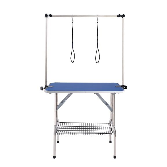 Pet Grooming Table 36x24 Foldable Dog Grooming Station with Two Arms Clamp Free Haunch Holder and Grooming Loop for Small Medium Dogs 330lbs Capacity