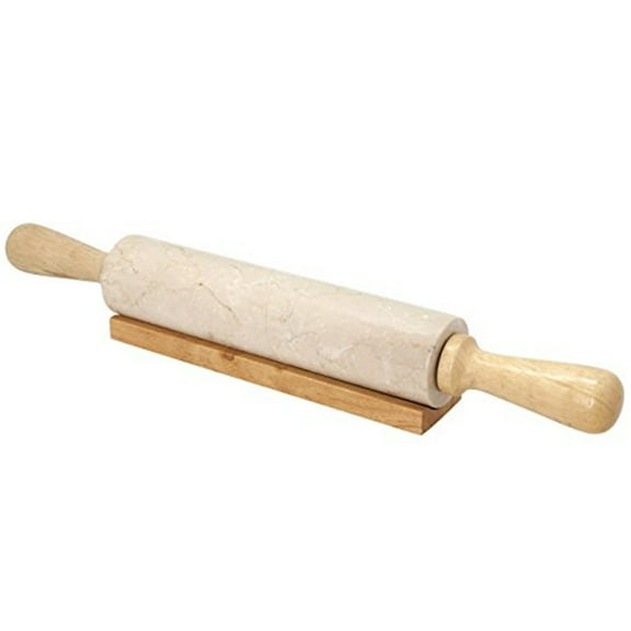 Champagne 18" Deluxe Rolling Pin With Wood Cradle