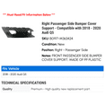 thumbnail image 2 of Right Passenger Side Bumper Cover Support - Compatible with 2018 - 2020 Audi Q5 2019, 2 of 2