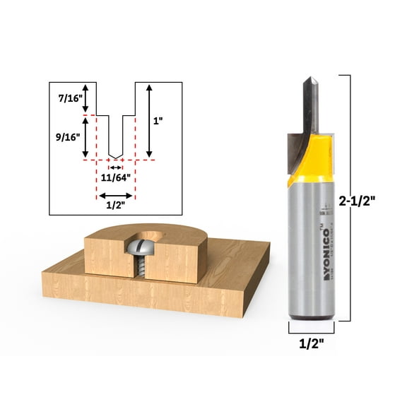 Yonico Counter Bore and Screw Slot Router Bit - 1/2" Shank - 14198
