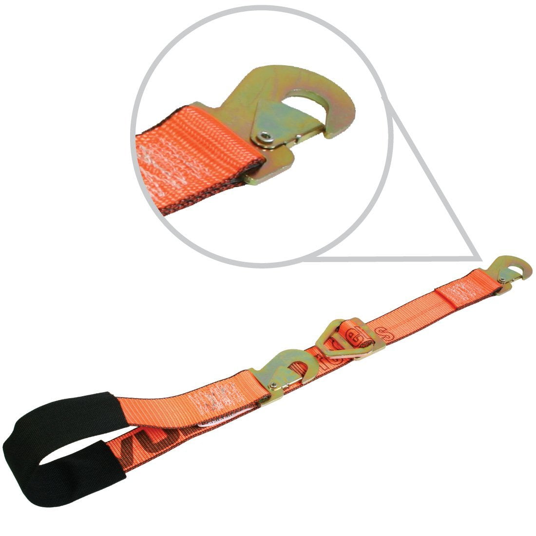 Vulcan ProSeries Adjustable 2'' Auto Tie Down Axle Strap With Wear Pad 3,300 lbs. Safe Working