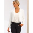 thumbnail image 3 of Chaqueta de Manga Larga para Mujer Blazer Corto con Solapa para Negocios blanco S, 3 of 6