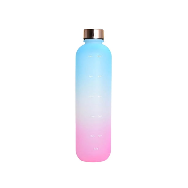 sweethay Botella de agua de 1000ml, vaso portátil para exteriores, tapa de acero inoxidable, taza para beber, reutilizable, para estudiantes, escuela, Kits de desorden para acampar Azul púrpura sweethay OD028155-05