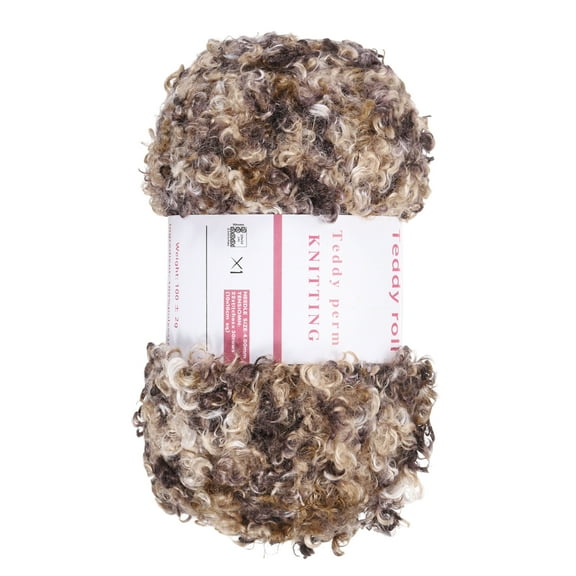 Eyelash Yarn Polyester Yarn Fur Soft Fluffy Chunky Yarn Fuzzy Eyelash Yarn Dark Brown for Crocheting Knit DIY Clothes Bag - 55Yard/50m, 3.53oz
