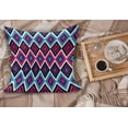 thumbnail image 2 of Navy and Blush Fluffy Throw Pillow Cushion Cover, Geometrical Diamond Line Pattern Retro Nostalgic Psychedelic Design, Decorative Square Pillow Case, 36" x 36", Magenta Purple Blue, by Ambesonne, 2 of 5