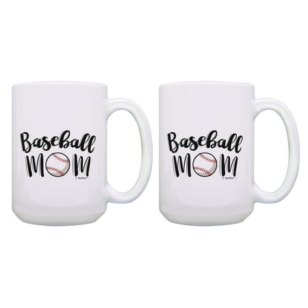 

ThisWear Mom Gift Set Baseball Mom Mother Daughter Mother Son Gifts 2 Pack 15oz Coffee Mugs