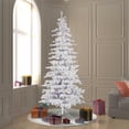 thumbnail image 4 of Vickerman 7.5' Flocked White Slim Artificial Christmas Tree, Multi-Colored LED Lights, 4 of 4