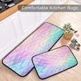 thumbnail image 5 of GZHJMY Kitchen Rug Set of 2, Rainbow Mermaid Scale Cushioned Anti-Fatigue Kitchen Mat Non Slip Washable Floor Mat Comfort Standing Mats for Office, Home, Laundry Room Carpet Runner, 5 of 7