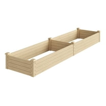 Home-Complete Raised Garden Bed - 8ftx2ft Wood Planter Box with Open Bottom