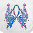 thumbnail image 4 of Inktastic Thyroid Cancer Awareness with Butterfly Ribbon Words Boys or Girls Baby Bib, 4 of 4