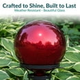 thumbnail image 3 of Sunnydaze Mirrored 10" Red Stainless Steel Outdoor Gazing Globe, 3 of 6