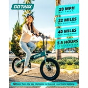 Gotrax F1V2 20 Adult Folding Electric Bike, 50 Mile&20mph, 48V 10.4Ah, Compact & Portable, Gray