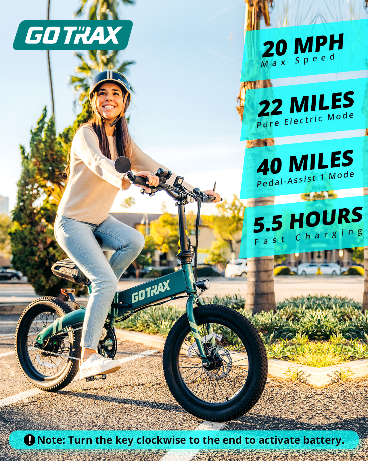 GOTRAX F1V2 Folding Electric Bike, 50-Mile Range photo 8