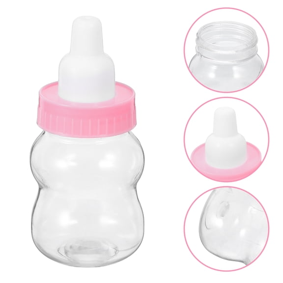 OULII Party Favors Baby Shower Girl Baby Bottle Shaped PET Multi 12Pcs