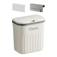 thumbnail image 2 of Hanging Waste Bin Kitchen Compost Bin with Sliding Lid Mountable Indoor Compost White 12L, 2 of 9