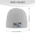 thumbnail image 3 of ZICANCN Colorful Floral Abstract Leaves Knit Beanie Hat, Winter Cap Soft Warm Classic Hats for Men Women, Gray, 3 of 8