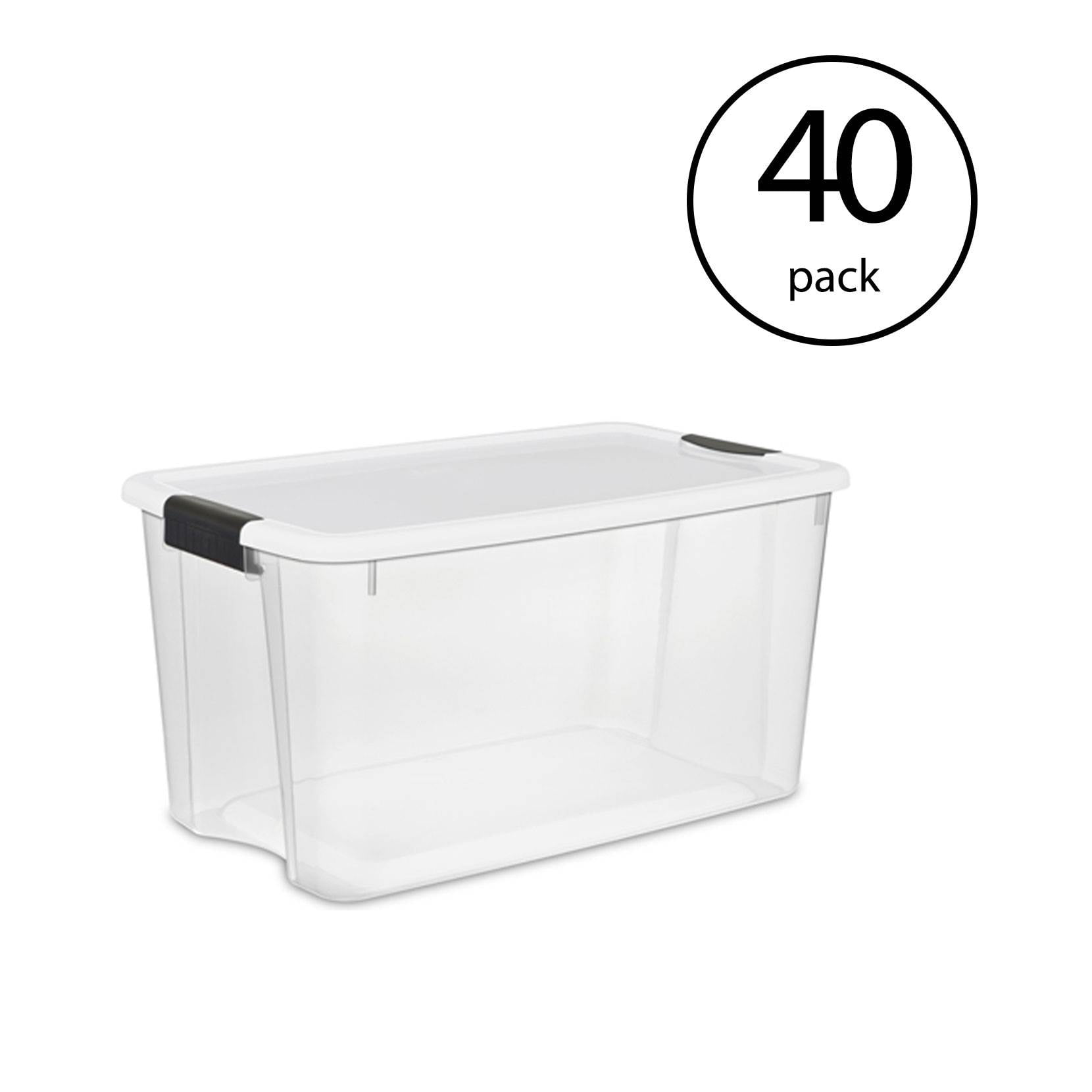 Sterilite 70 Quart Ultra Latch Storage Box with Lid & SeeThrough Base (40 Pack)