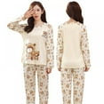 thumbnail image 4 of Pyjama d'Automne et d'Hiver pour Femmes à Manches Longues avec Imprimé de Dessins Animés, Ensemble de Vêtements de Nuit Amples et Doux, 4 of 10