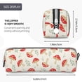 thumbnail image 3 of Haiem Cartoon Flat Mushrooms Print Leather Pencil Case Art Supplies Case Zipper Pencil Pouch Stationery Storage Pencil Bag, 3 of 7