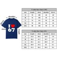 thumbnail image 2 of I Love 67 Heart Print Casual Tee For Men Women Birthday Gift Party Wear S OdeJous Cotton Dark Blue, 2 of 5