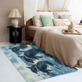 thumbnail image 3 of Dolphin Rugs for Living Room Bedroom - Ocean Rug 4x5 - Sea Animals Carpet for Home Decor - Washable Non Slip Patterned Indoor Large Area Rug - Soft & Low Pile (ZL&838), 3 of 7