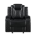 thumbnail image 3 of New Classic Furniture Orion II 3-Pc Faux Leather Manual Living Room Set in Black, 3 of 14