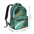 thumbnail image 2 of Fotbe Green And Gold Marble Pattern Casual Backpack for School, Travel, and Outdoor Activities - Durable, Lightweight, and Comfortable, 2 of 5