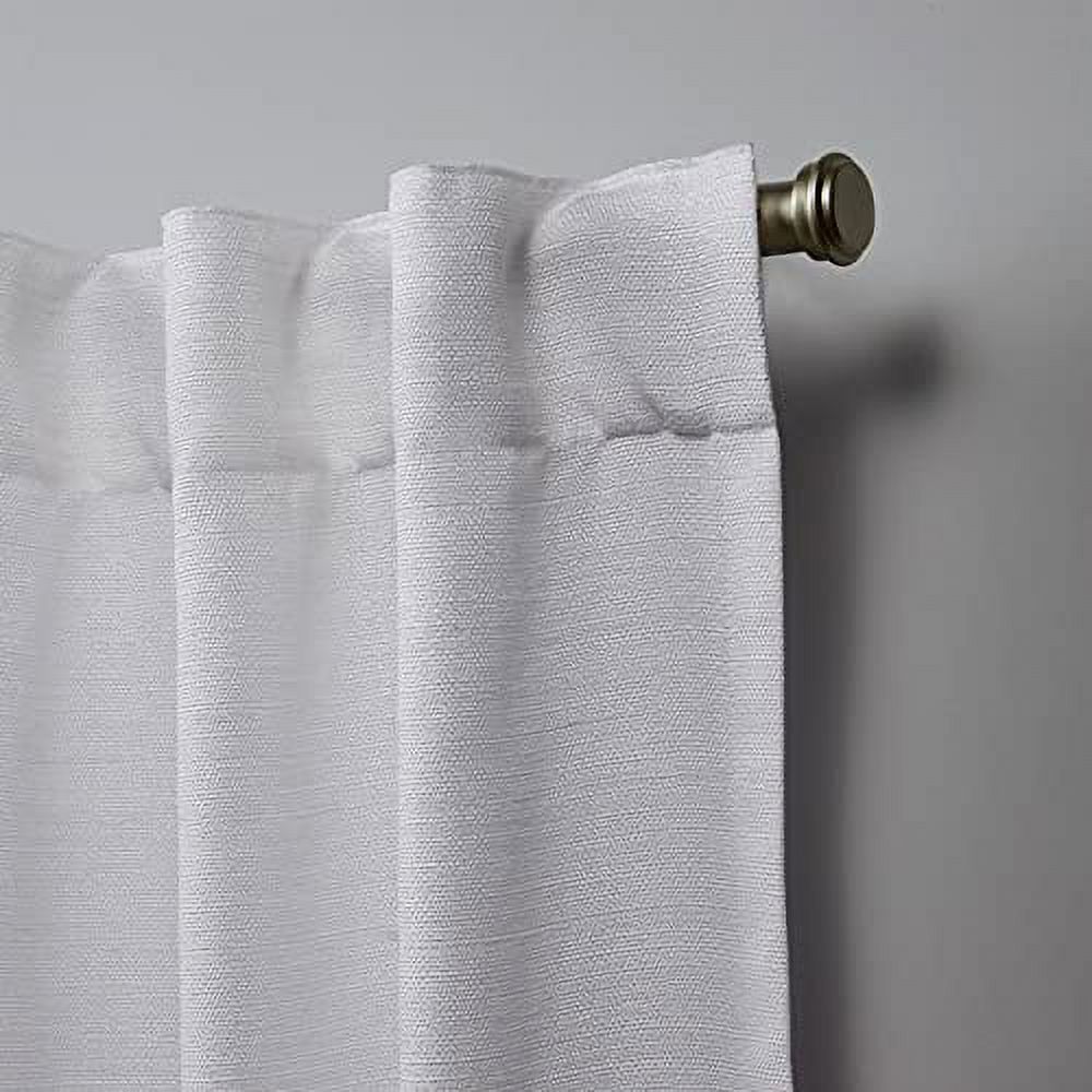Nicole Miller Mellow Slub Textured Hidden Tab/Rod Pocket Top Light Filtering Curtain Panel Pair, 54"x108", Winter