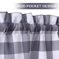 thumbnail image 3 of Plaid Valance for Bathroom, Buffalo Check Gingham Valance Curtains for Window Thick Water Resistant Rod Pocket Farmhouse Kitchen Valance Curtain Cafe Curtains, 56" W x 15" L,Grey/White, 3 of 7